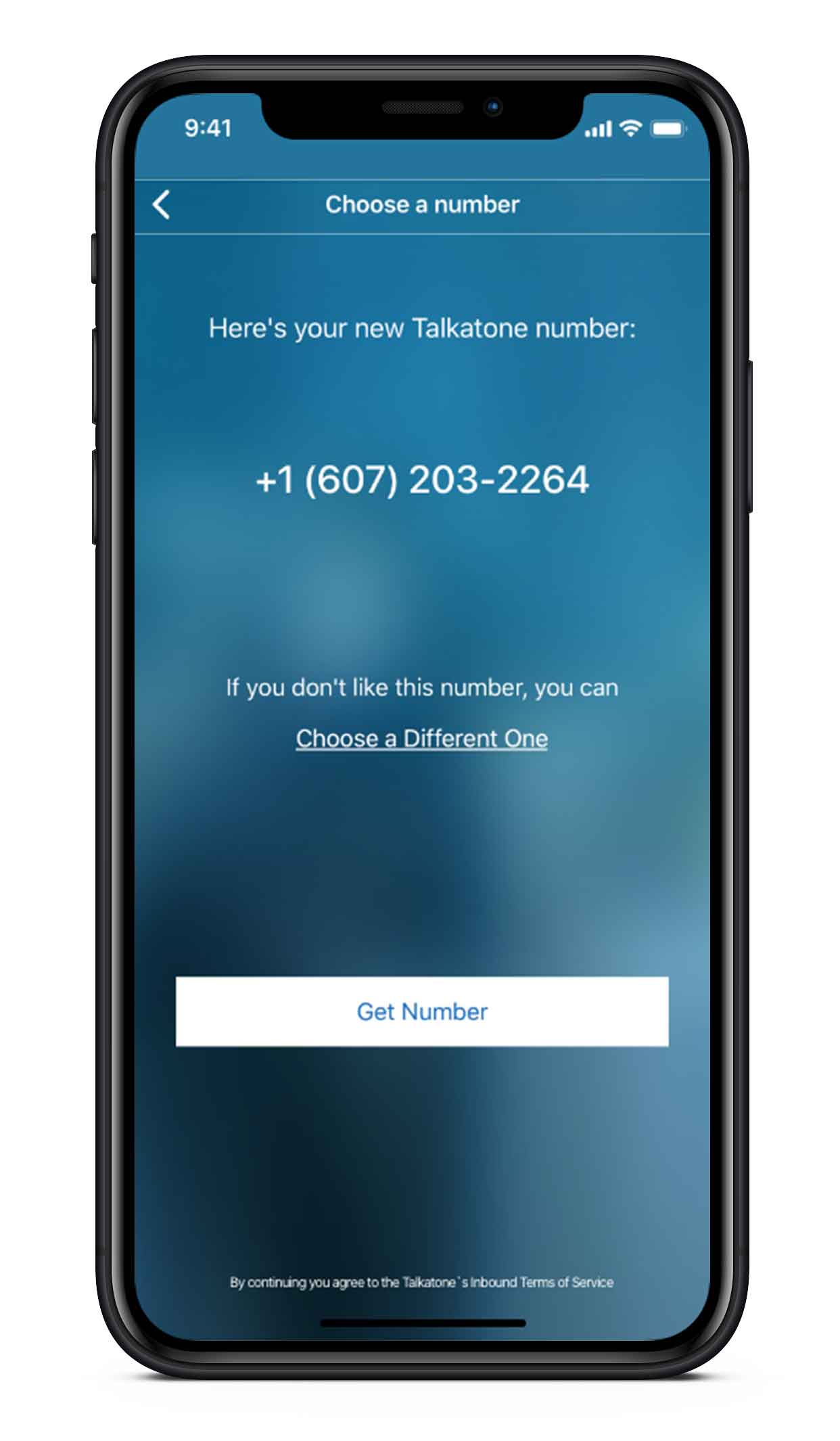 Get a US phone number no charges, no fees image - screen on mobile phone